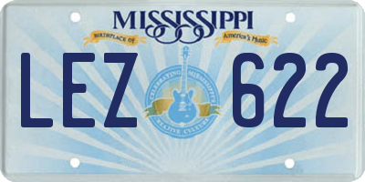 MS license plate LEZ622