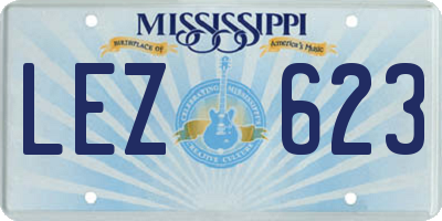 MS license plate LEZ623