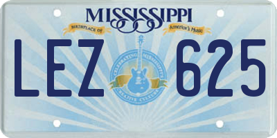MS license plate LEZ625