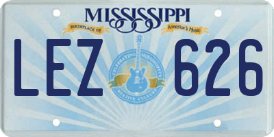 MS license plate LEZ626
