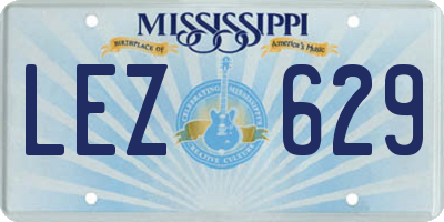 MS license plate LEZ629