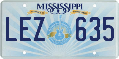 MS license plate LEZ635