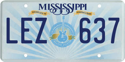 MS license plate LEZ637