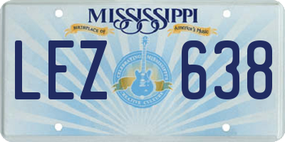 MS license plate LEZ638