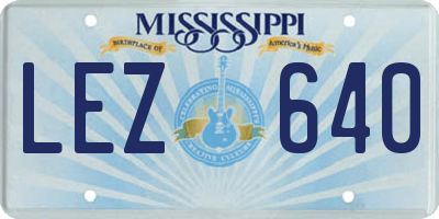 MS license plate LEZ640