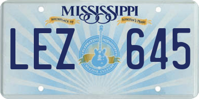 MS license plate LEZ645