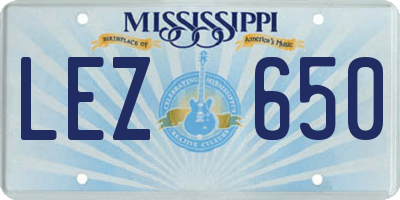 MS license plate LEZ650