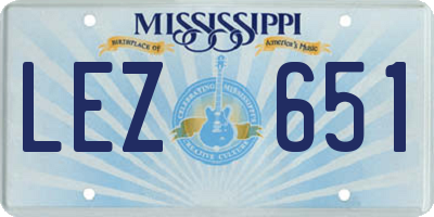 MS license plate LEZ651