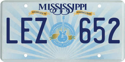 MS license plate LEZ652