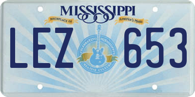 MS license plate LEZ653
