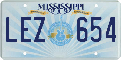 MS license plate LEZ654