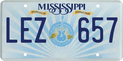 MS license plate LEZ657