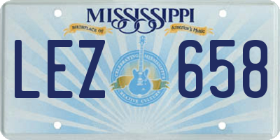 MS license plate LEZ658