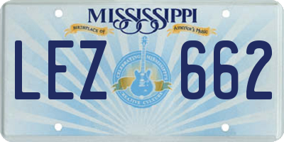 MS license plate LEZ662