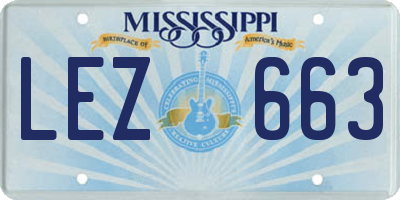 MS license plate LEZ663