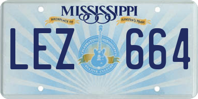 MS license plate LEZ664