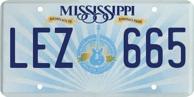 MS license plate LEZ665