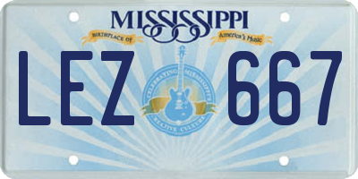 MS license plate LEZ667