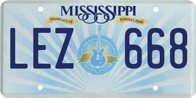 MS license plate LEZ668