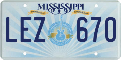 MS license plate LEZ670