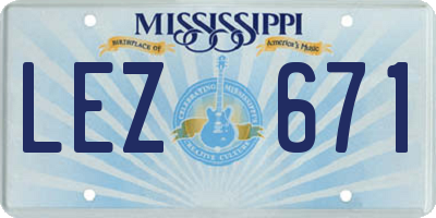 MS license plate LEZ671