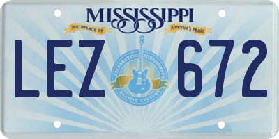 MS license plate LEZ672
