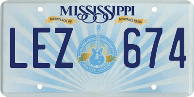 MS license plate LEZ674