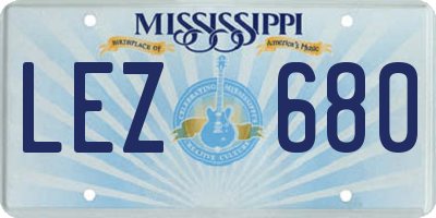 MS license plate LEZ680