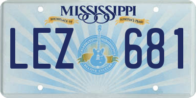 MS license plate LEZ681