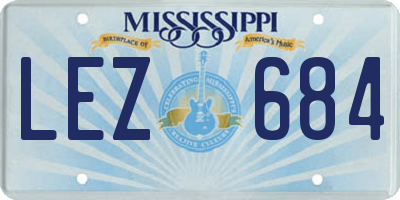 MS license plate LEZ684