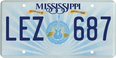 MS license plate LEZ687