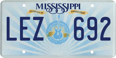 MS license plate LEZ692