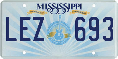 MS license plate LEZ693