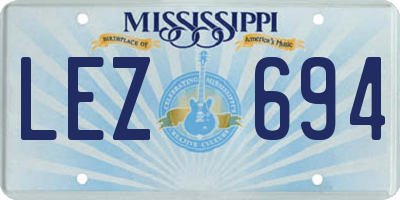 MS license plate LEZ694