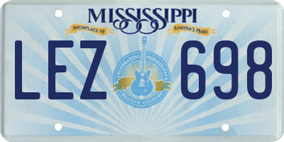 MS license plate LEZ698