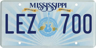 MS license plate LEZ700
