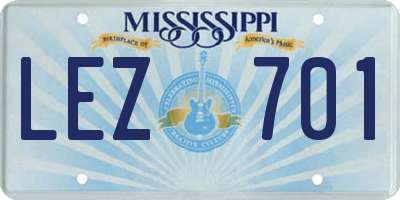 MS license plate LEZ701