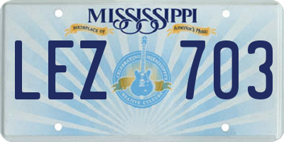 MS license plate LEZ703