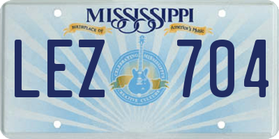 MS license plate LEZ704