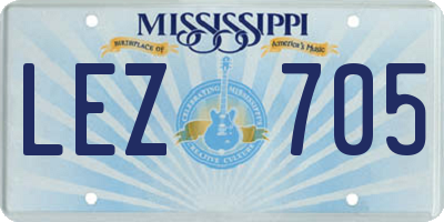 MS license plate LEZ705