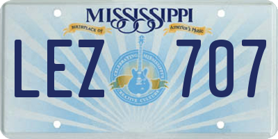 MS license plate LEZ707
