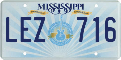 MS license plate LEZ716