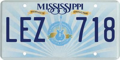 MS license plate LEZ718