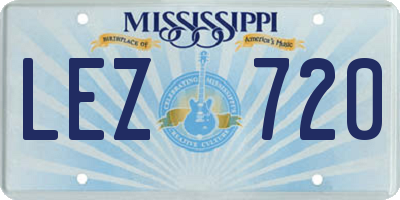 MS license plate LEZ720