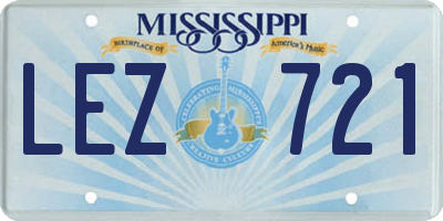 MS license plate LEZ721