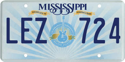 MS license plate LEZ724