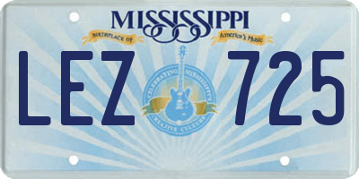 MS license plate LEZ725
