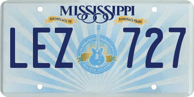 MS license plate LEZ727