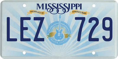MS license plate LEZ729