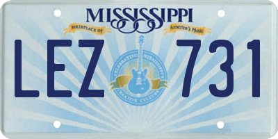 MS license plate LEZ731